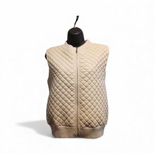 Sioni Women's Medium Quilted Ribbed Knit Athleisure Vest (JC163)